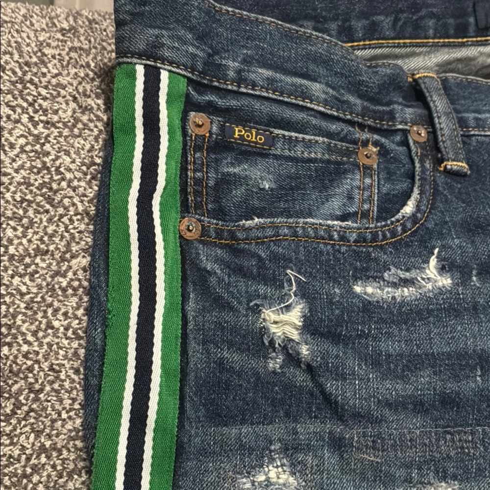 Polo Ralph Lauren Men’s Blue Patchwork Jeans - Picture 7 of 14